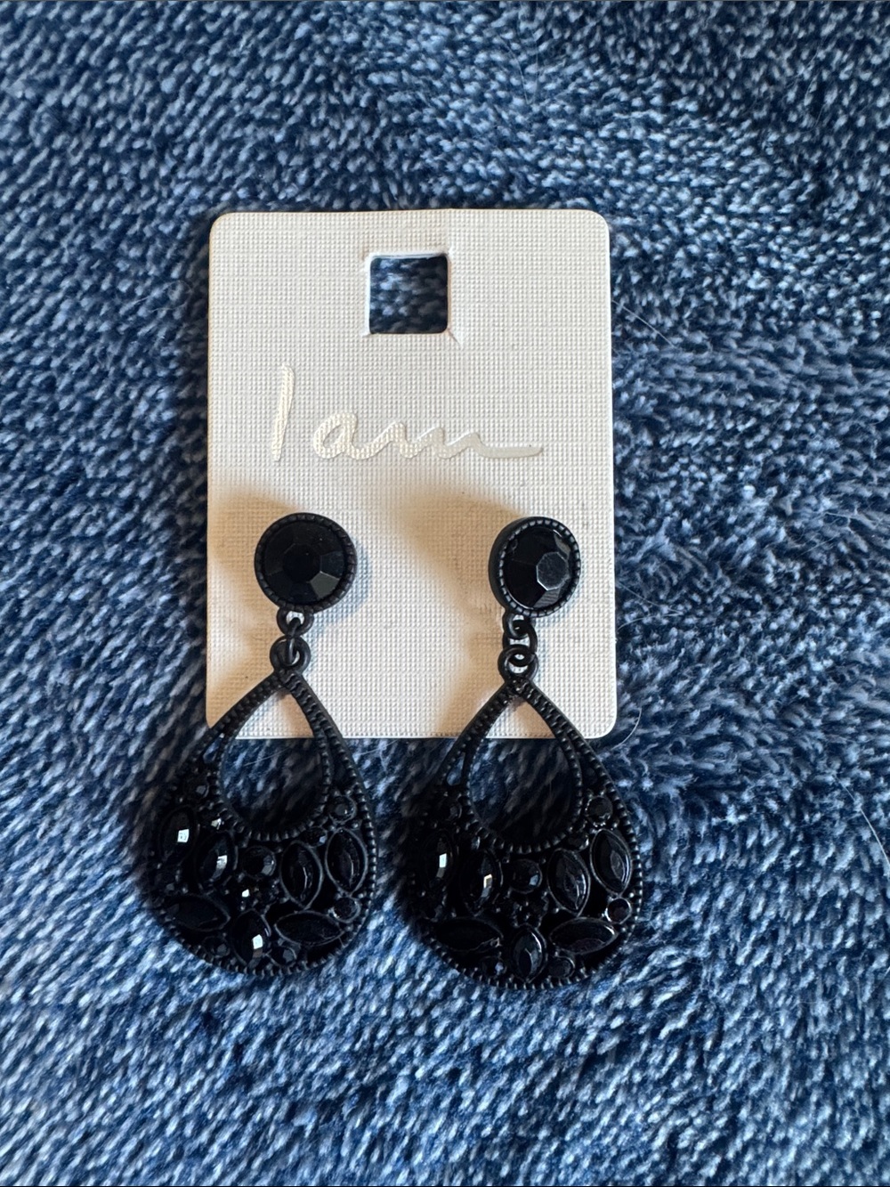 I Am Black Teardrop Dangle Earrings - Statement Women’s Jewelry